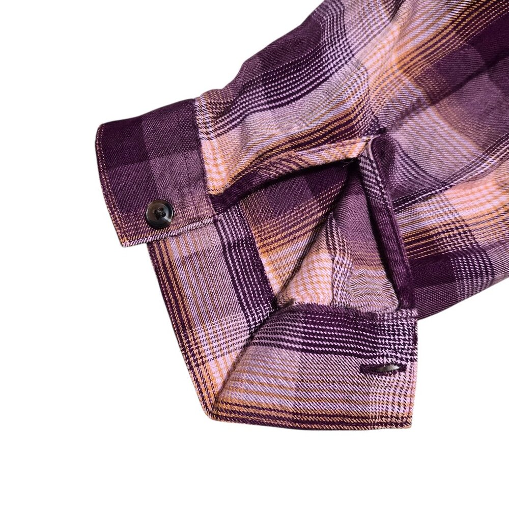 Terra & Sky Women's Plus Button Down Shirt Plaid Long Sleeve Size 1X, 2X Purple - Picture 11 of 12
